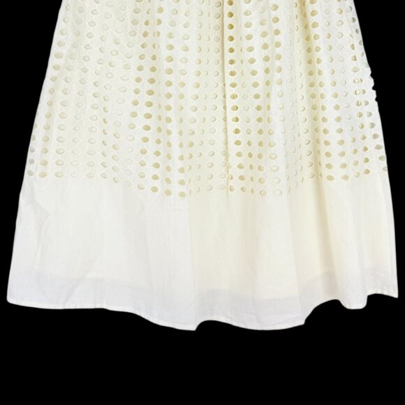 Jennifer & Grace Women Ecru Lined Eyelet Maxi Skirt Size Small Elastic Waist NWT - Picture 6 of 12